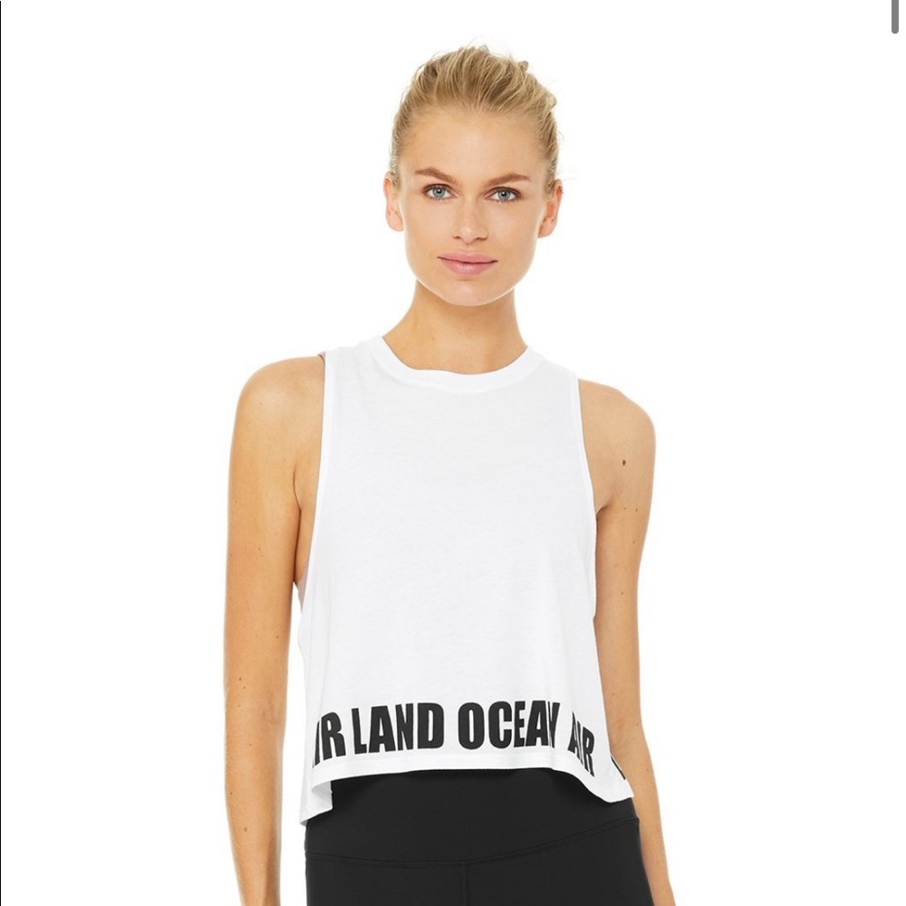 ALO Yoga White Crop Top